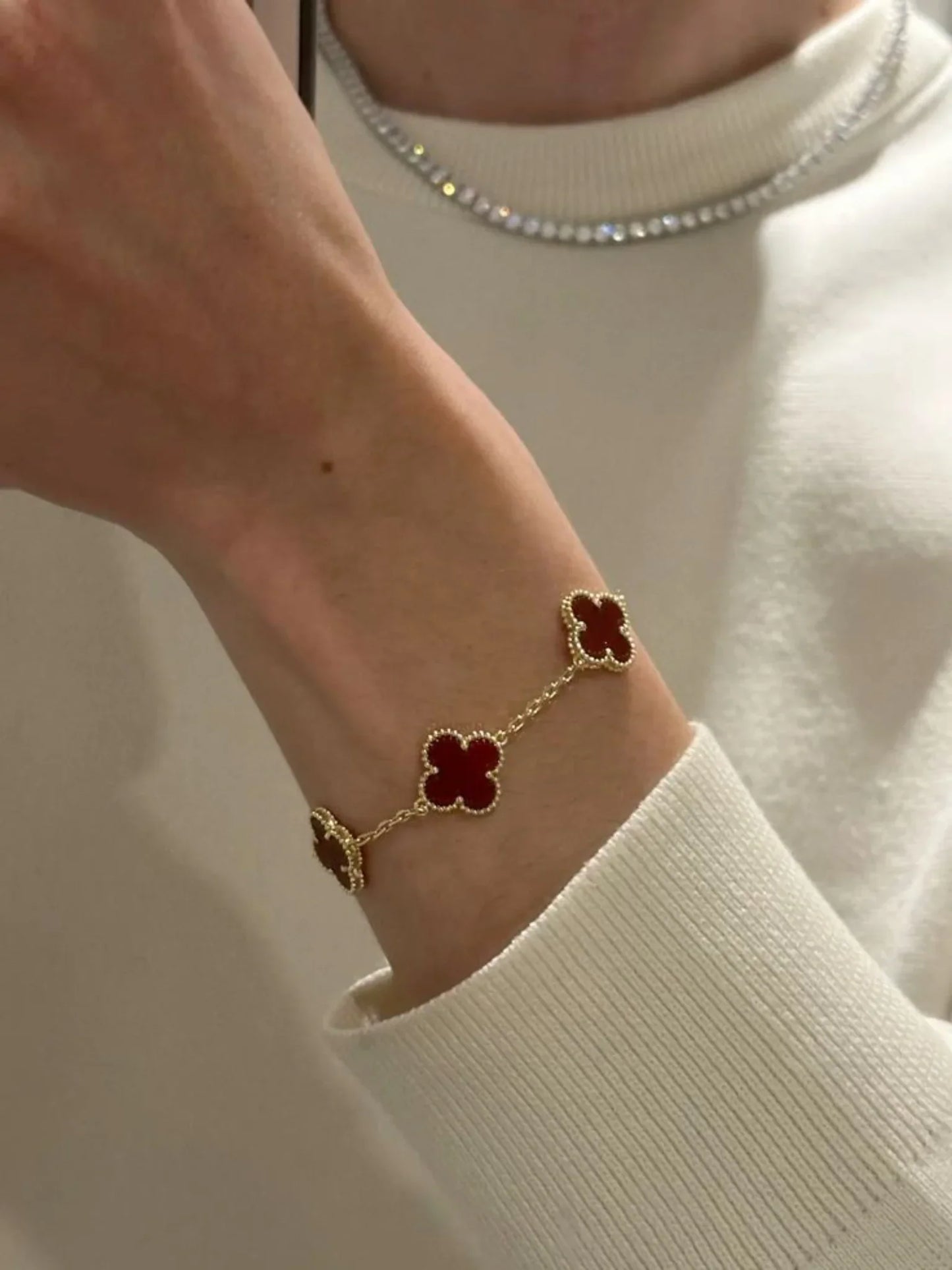 Clover red - Armband