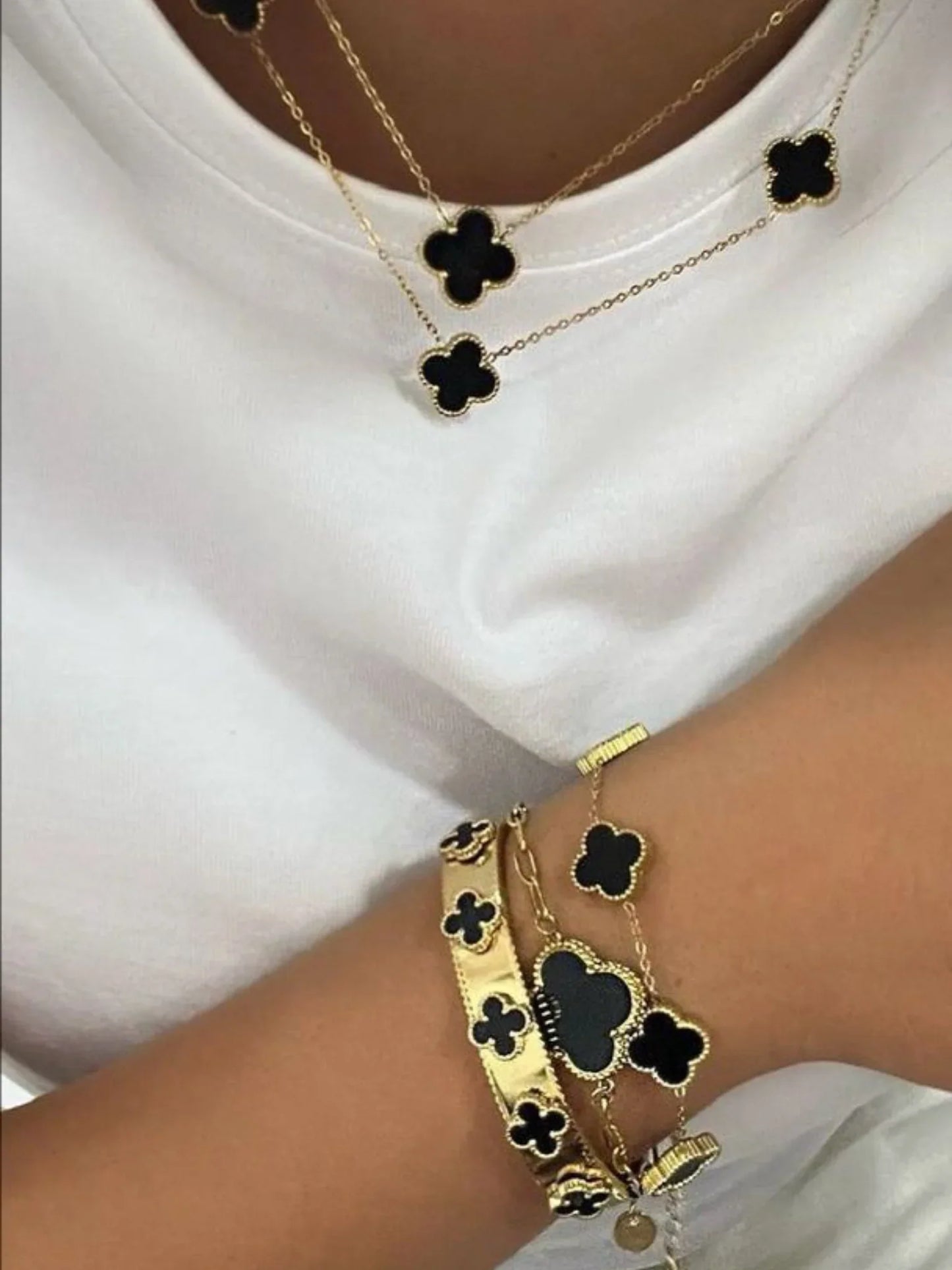 Clover black- Armband