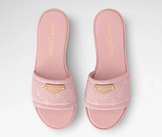 “LV“ DENIM SANDALS