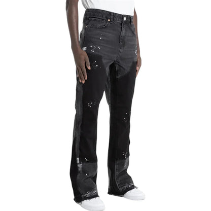 "Black Patch" Flared Denim