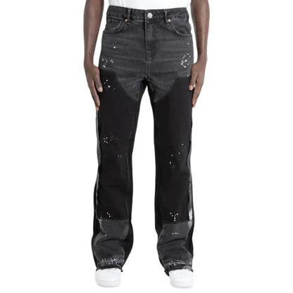 "Black Patch" Flared Denim