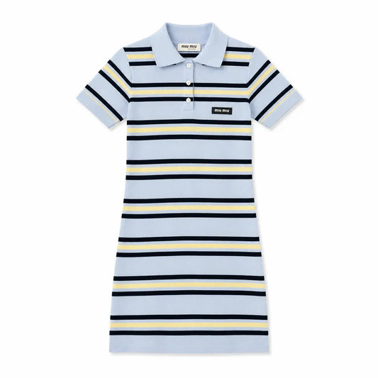 MIU BLUE POLO DRESS