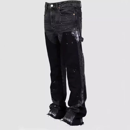 "Black Patch" Flared Denim