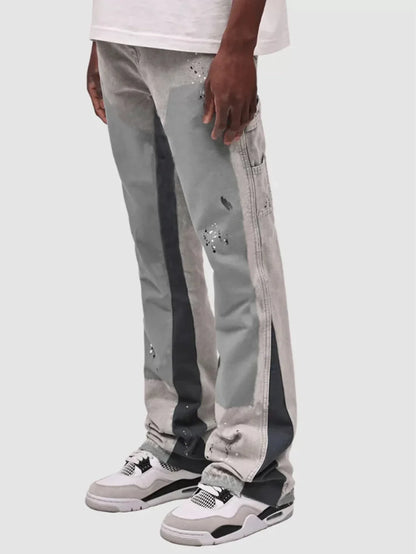 "Grey Patch" Flared Denim