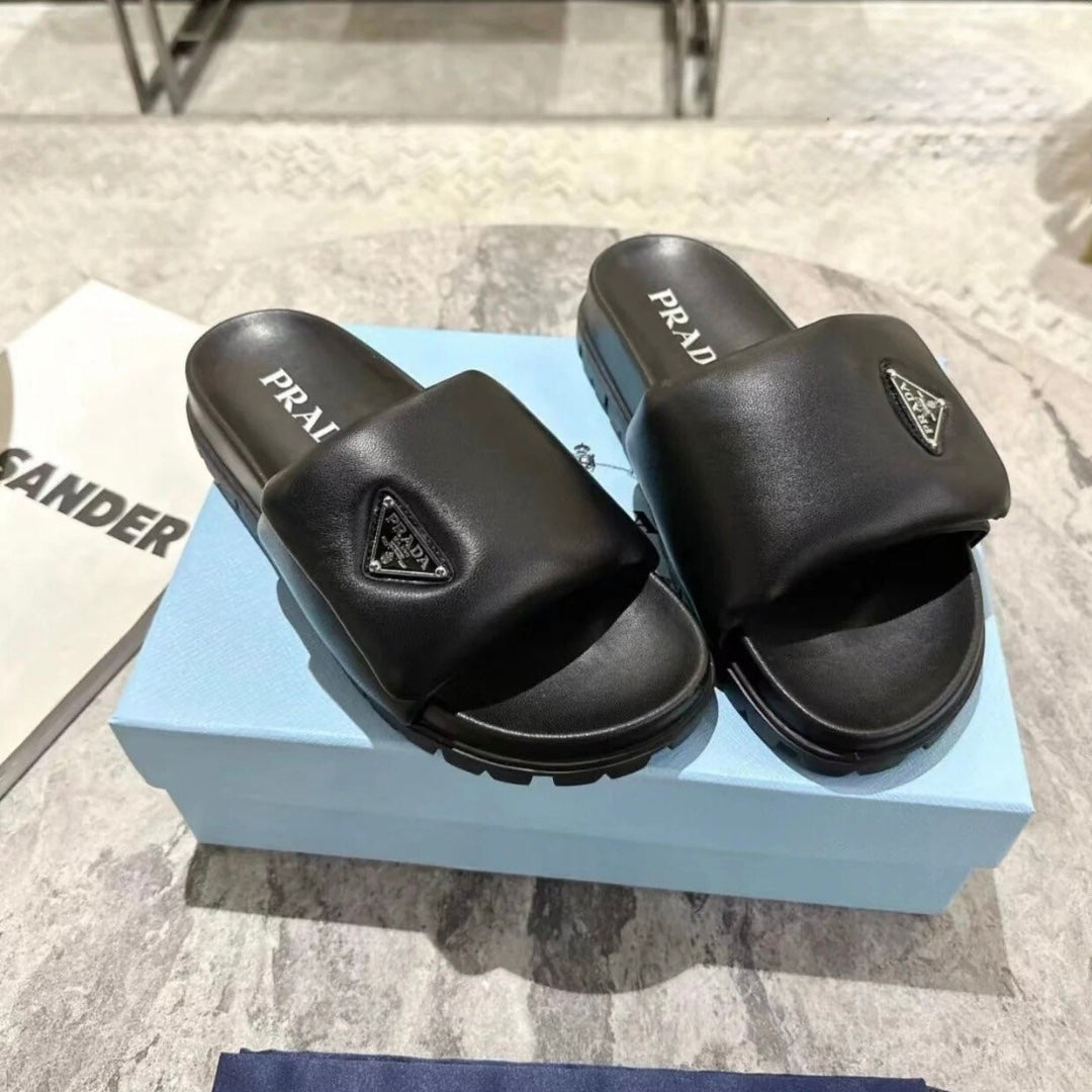 "PRD" Quilted Sandals